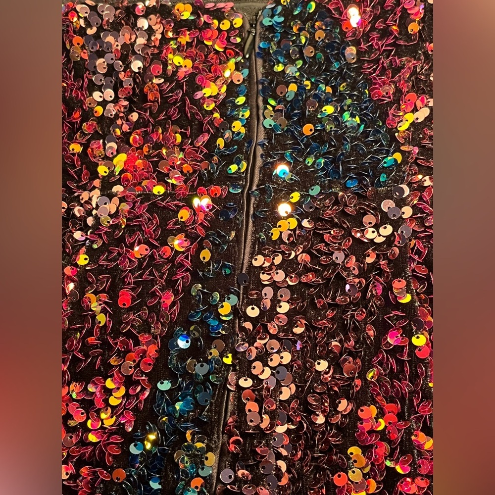 MNG -  Multicolor Sequin mini dress - size small - very sparkly! - Picture 6 of 6